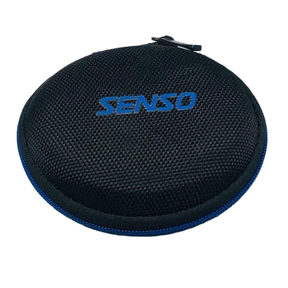 Senso headphone case with zipper black & blue  headphones not included 3.5" READ